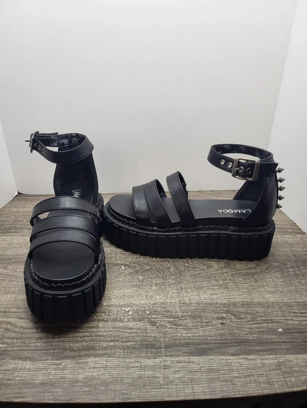 Lamoda Creeper Studded Spikes Platform Punk Goth Chunky Women's Size US 7 UK 5